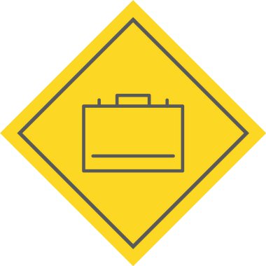 Sarı yol işareti simgesinin vektör illüstrasyonu