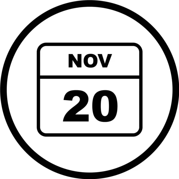 Calendario Con Fecha Noviembre — Archivo Imágenes Vectoriales