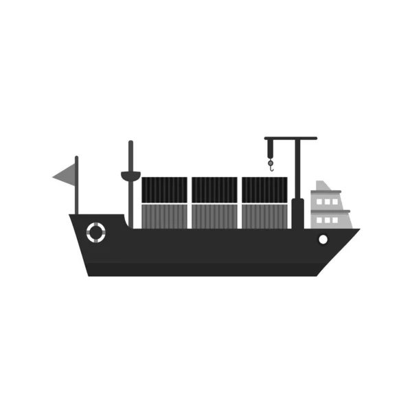 Cargo Ship Icon Vector Illustration — Stock Vector