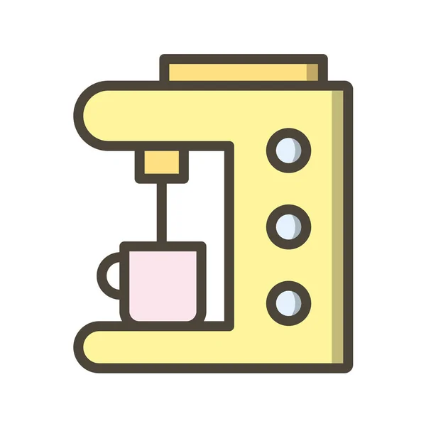 Kaffeemaschinen Symbol Flachen Farbstil Vektorillustration — Stockvektor