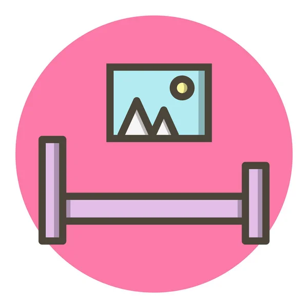 Icono Habitación Estilo Moda Aislado Fondo — Vector de stock