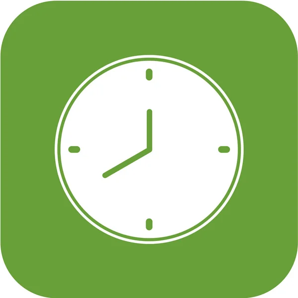 Ilustración Vectorial Icono Reloj Verde — Archivo Imágenes Vectoriales