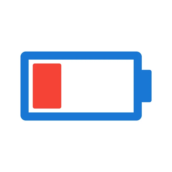Low Battery Icon Trendy Style Isolierter Hintergrund — Stockvektor