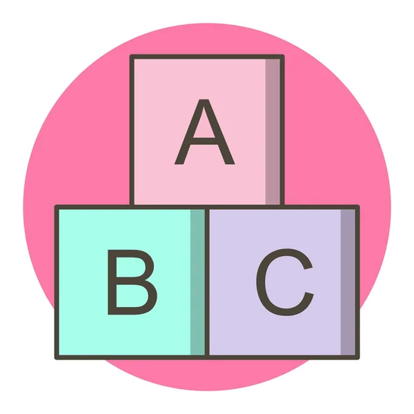 Икона Abc Cubes Модном Стиле Изолированный Фон — стоковый вектор