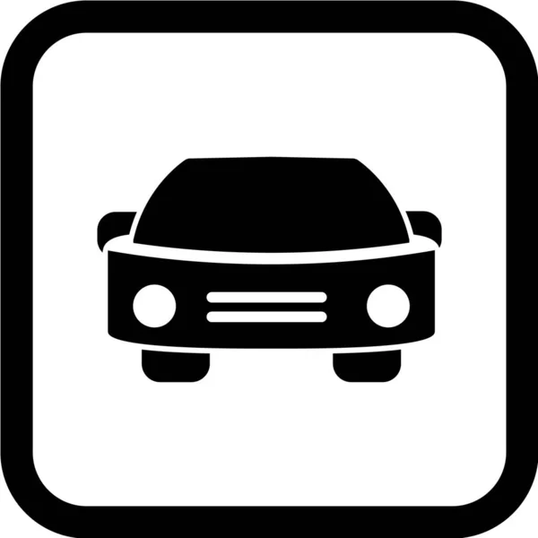 Carro Ícone Vetor Preto —  Vetores de Stock