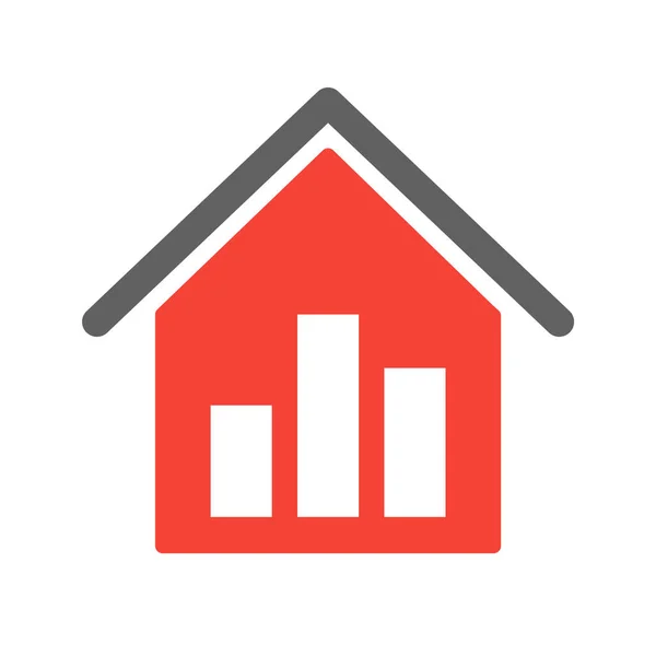 Immobilien Statistik Ikone Trendigen Stil Abgeschottet — Stockvektor