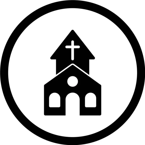 Icono Iglesia Símbolo Religión Ilustración Vectorial — Vector de stock