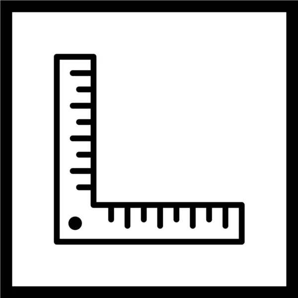 Righello Vettoriale Illustrazione Icona Semplice — Vettoriale Stock