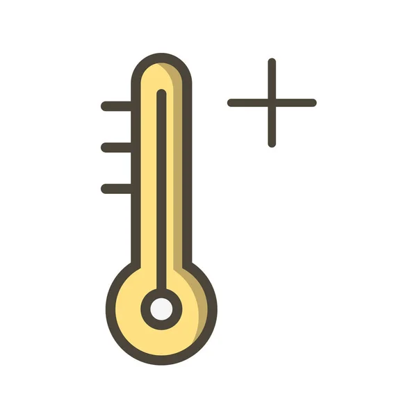 Thermometer Symbol Flachen Stil Isoliert Auf Weißem Hintergrund Vektorillustration — Stockvektor