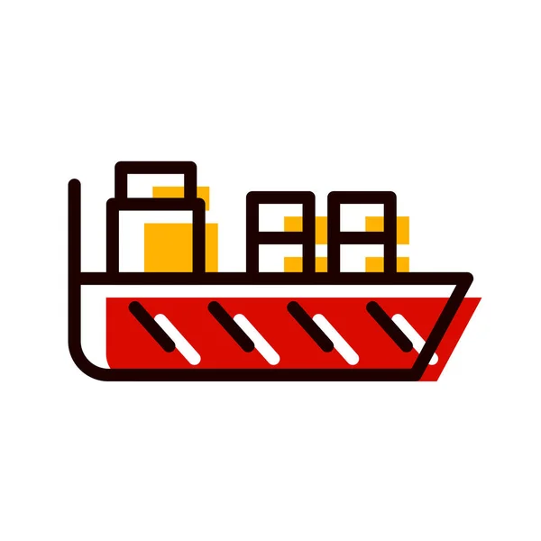Illustration Vectorielle Icône Navire Cargo — Image vectorielle