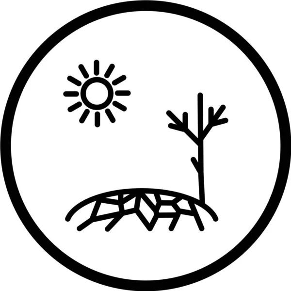 Векторна Ілюстрація Чорно Білої Ікони Кактуса — стоковий вектор