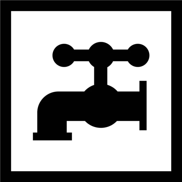 Ikona Wektora Kranu Znak Kranu Wody — Wektor stockowy