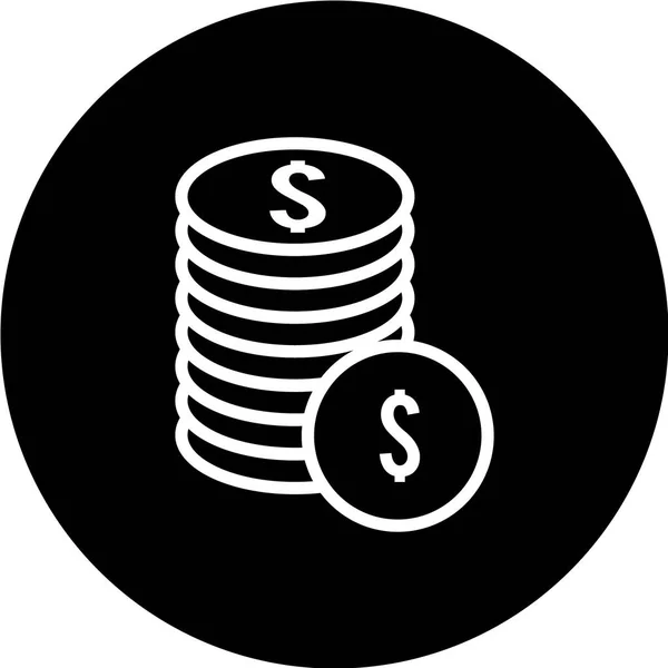 Ikona Wektora Monet Dolarowych — Wektor stockowy