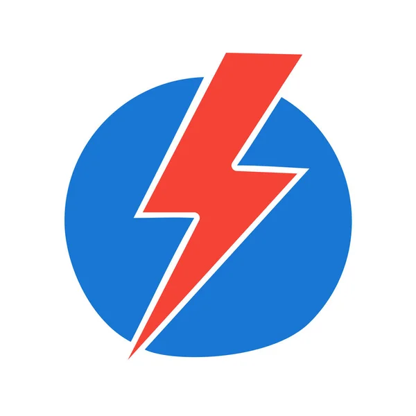 Lightning Bolt Icon Flat Style Isolated White Background Vector Illustration — Stock Vector