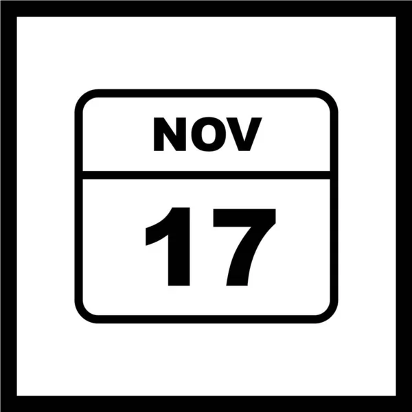 Ημερολόγιο Την Ημερομηνία Του Νοεμβρίου — Διανυσματικό Αρχείο