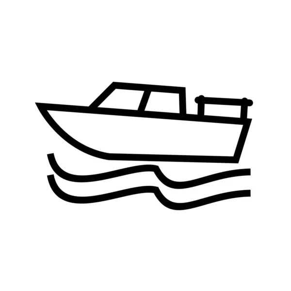 Icône Bateau Dans Style Noir Isolé Sur Fond Blanc Illustration — Image vectorielle