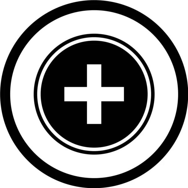 Krzyż Szpitalny Ikona Medyczna Ilustracja Wektorowa — Wektor stockowy