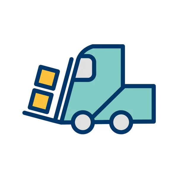 Truck Icoon Platte Stijl Geïsoleerd Witte Achtergrond Logistieke Symbool Vector — Stockvector
