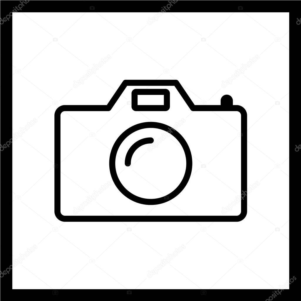 vector illustration, simple icon camera 