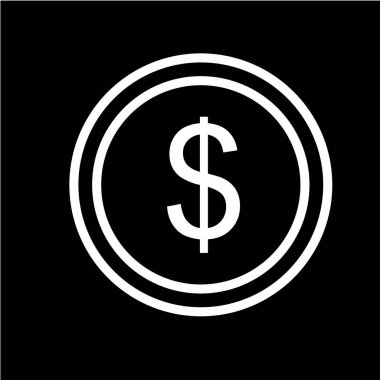 Dolar simgesi, vektör illüstrasyonu. düz tasarım biçimi
