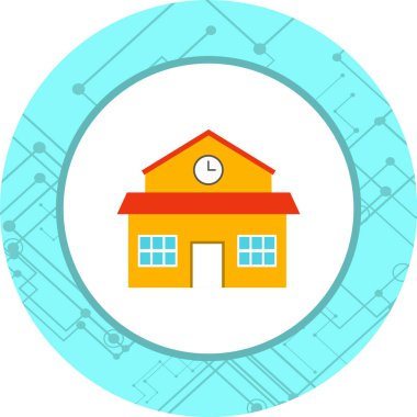 Moda Biçimli Okul Simgesi İzole Arkaplan      