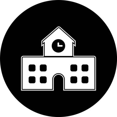 Moda Biçimli Okul Simgesi İzole Arkaplan      