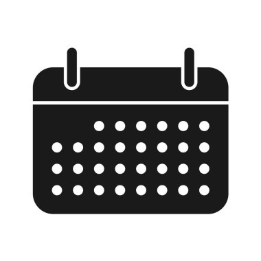 Takvim simgesi. Siyah ve beyaz. vektör illüstrasyonu