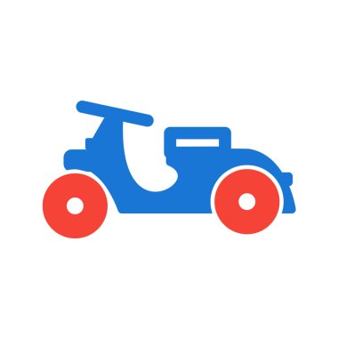 Düz biçimli scooter simgesi beyaz arkaplanda izole
