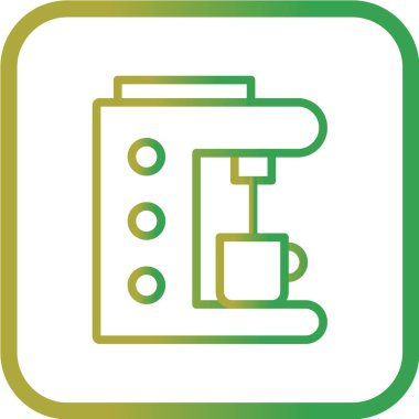 kahve makinesi vektör illüstrasyonu, basit simge