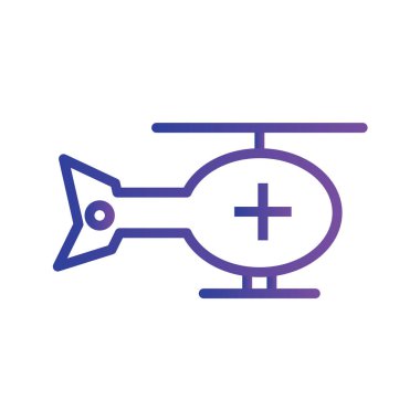 Helikopter simgesi vektör illüstrasyonu