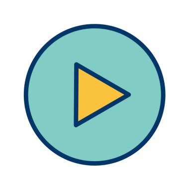 Multimedya düz simgesi beyaz arkaplanda izole edildi