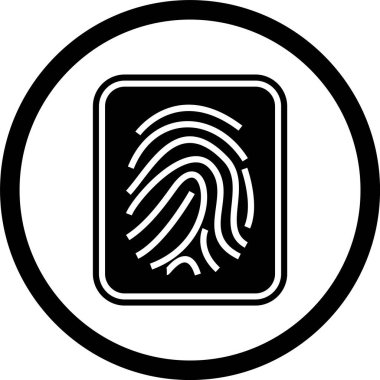 Parmak izi Simgesi Moda Biçiminde İzole Arkaplan 