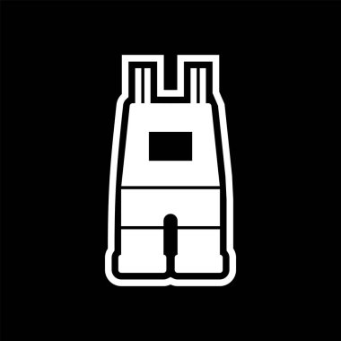  Dungarees Simgesi Moda Biçimli vektör çizimi 