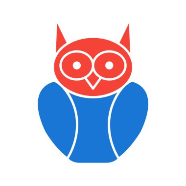 Eğitimli Baykuş Simgesi Tarzı İzole Arkaplan      