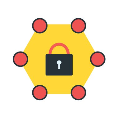 asma kilit simgesi, vektör çizimi