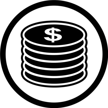 Dolar sikkeleri vektör simgesi