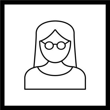 kadın kullanıcı simgesi, avatar vektör illüstrasyonu