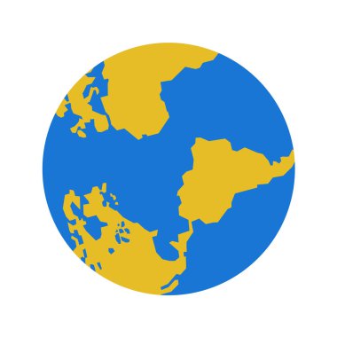 Merkezinde geniş bir dünya alanı olan bir haritanın çizimi