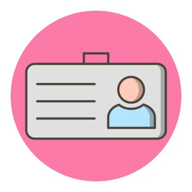  Moda Biçimli Öğrenci Kart Simgesi İzole Arkaplan      