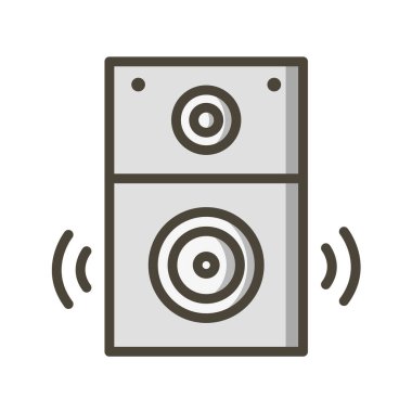 Multimedya düz simgesi beyaz arkaplanda izole edildi