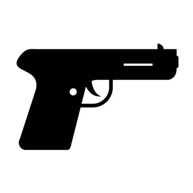 revolver silah ikonu, vektör illüstrasyon