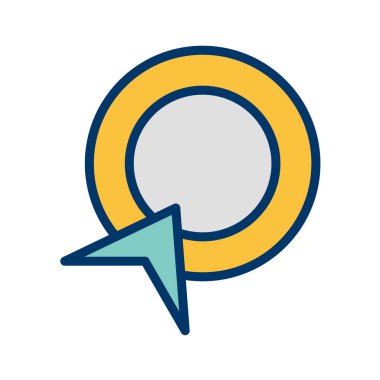 çember ve ok vektör resimleme simgesi