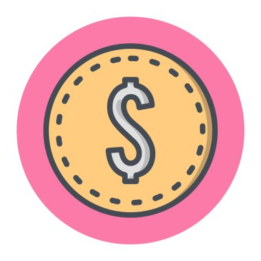 Dolar Sikkesi Simgesi Moda Biçimli İzole Arkaplan