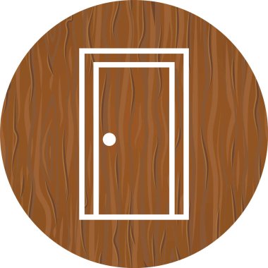 Moda Biçimli Kapı Simgesi İzole Arkaplan 