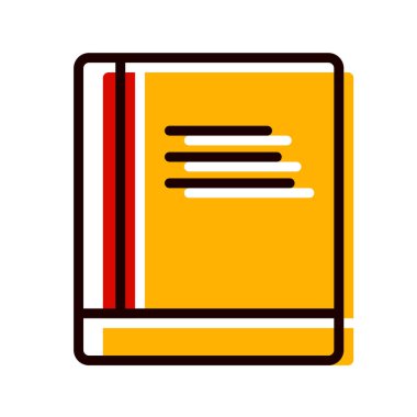 Kitap simgesinin minimalist vektör illüstrasyonu