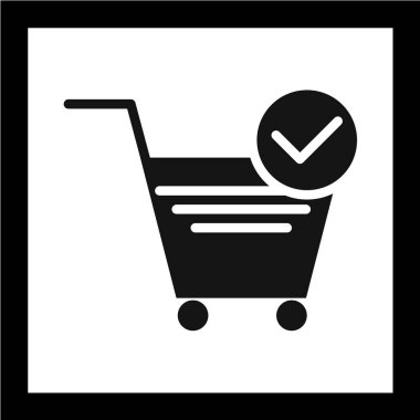 Alışveriş arabası simgesi, vektör illüstrasyonu