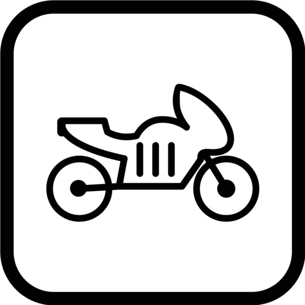 Motorcykel Vektor Ikon Svart Illustration Isolerad Vit Bakgrund För Grafik — Stock vektor