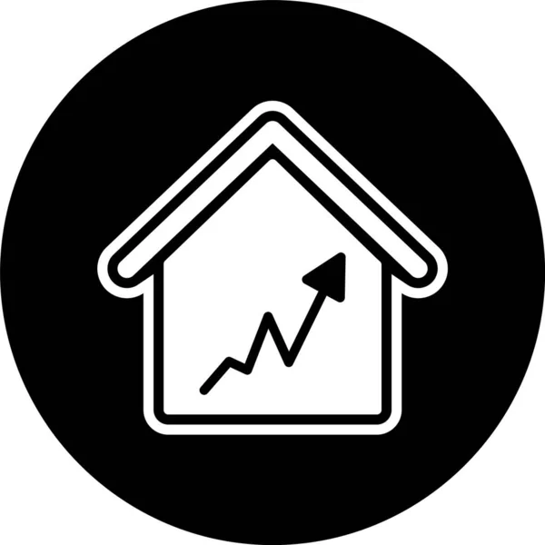 Ikona Grafu Domu Módním Stylu Izolované Pozadí — Stockový vektor