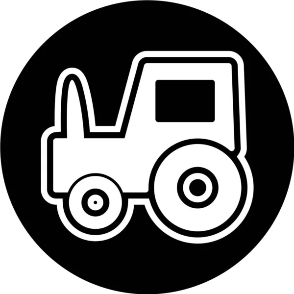 vector illustration of a cartoon tractor