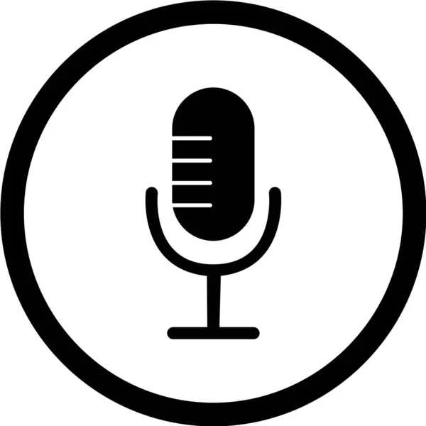 Mikrofon Vektor Ikon Hangjelzés — Stock Vector